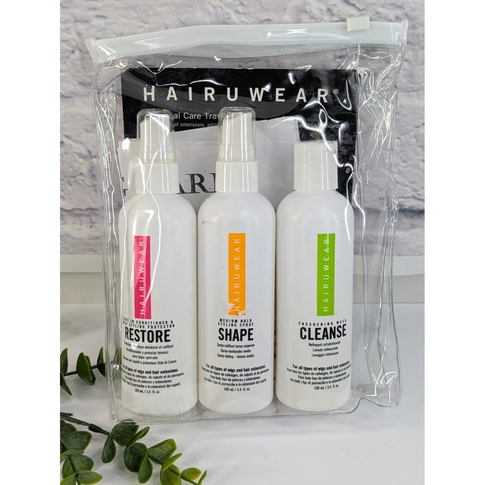 NEW!🚨Hairuwear Essential Travel Kit Hair Products Cleanse Restore Shape 3.4oz